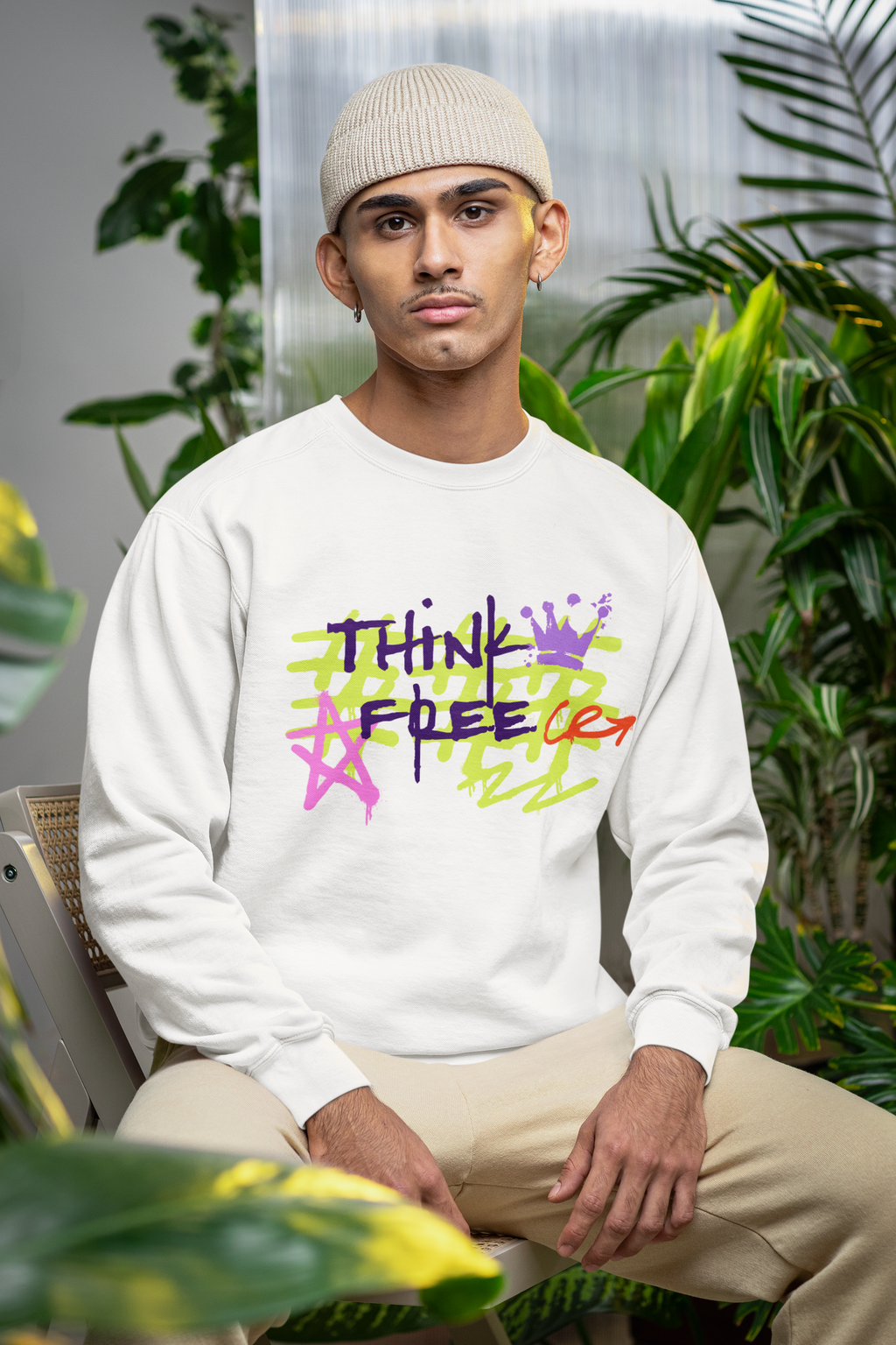 Think free graffiti sweat shirt