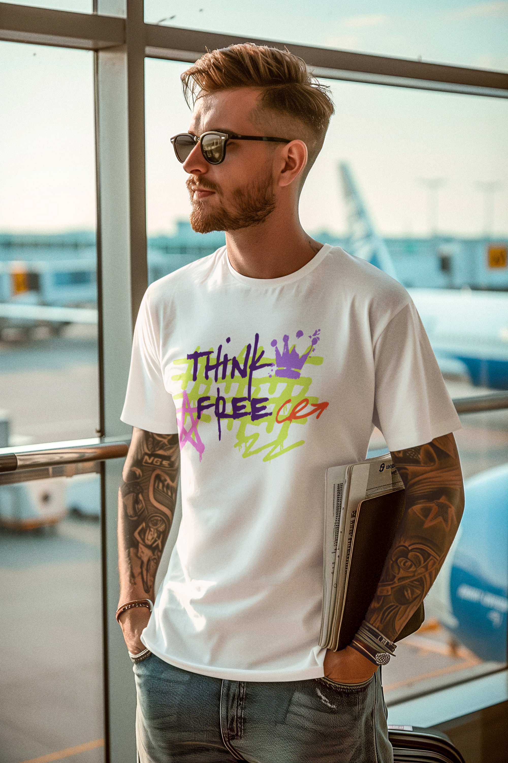 Think free graffiti t-shirt