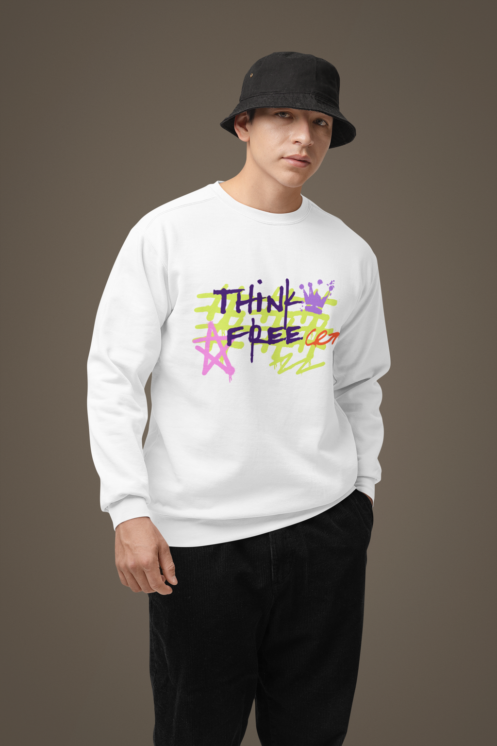 Think free graffiti sweat shirt