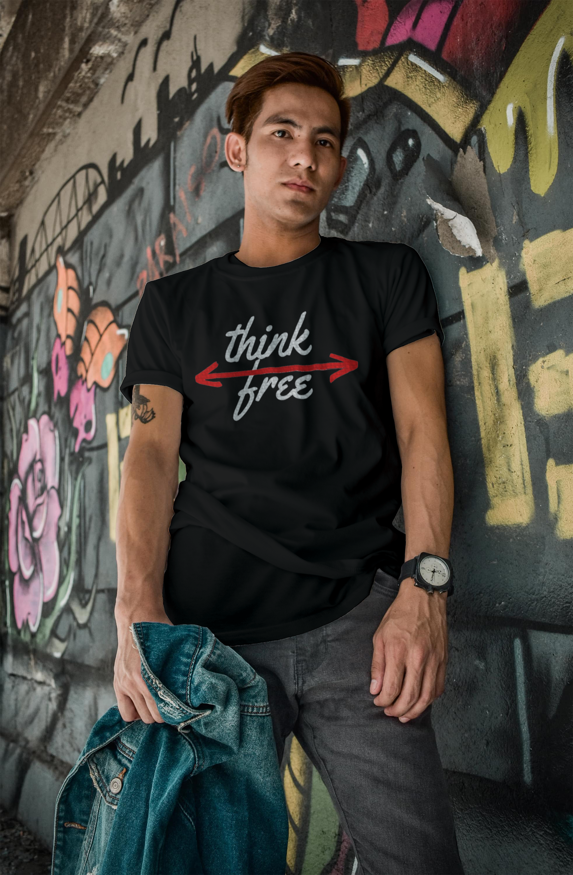 Think free logo tee