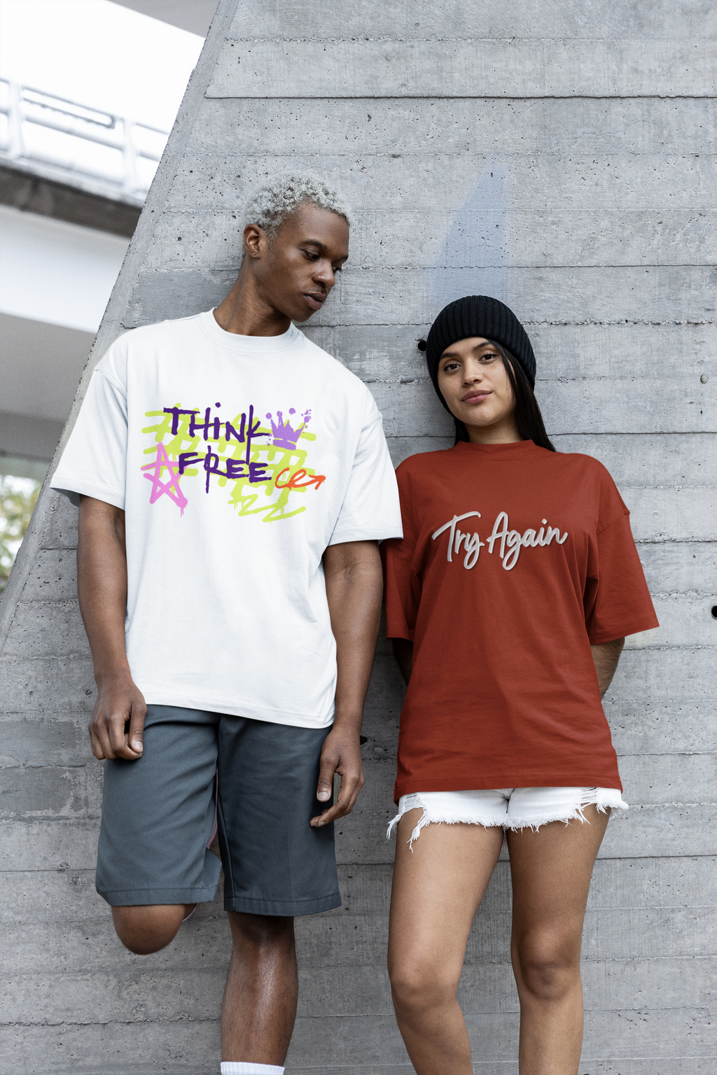 Think free graffiti t-shirt