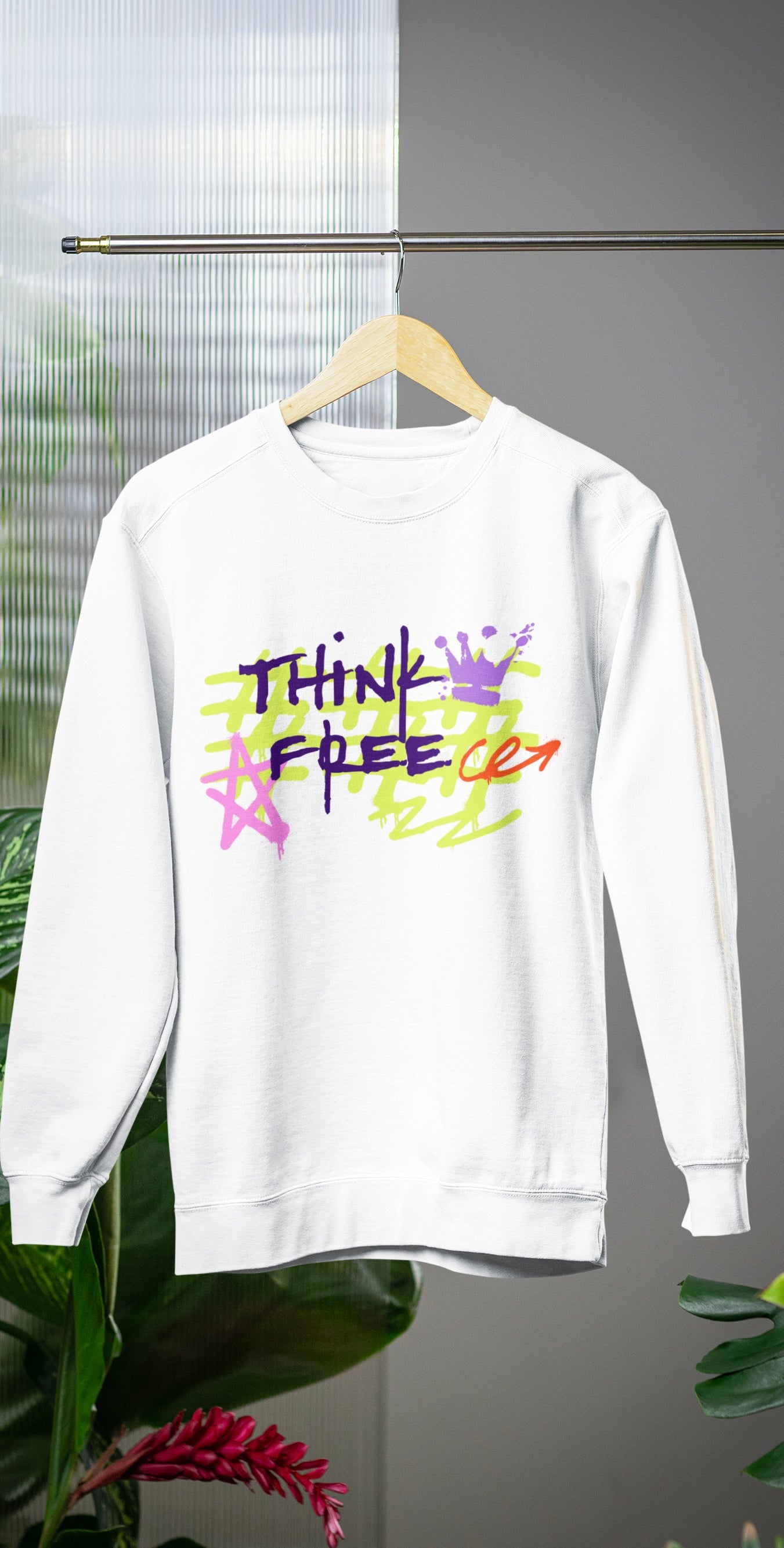 Think free graffiti sweat shirt