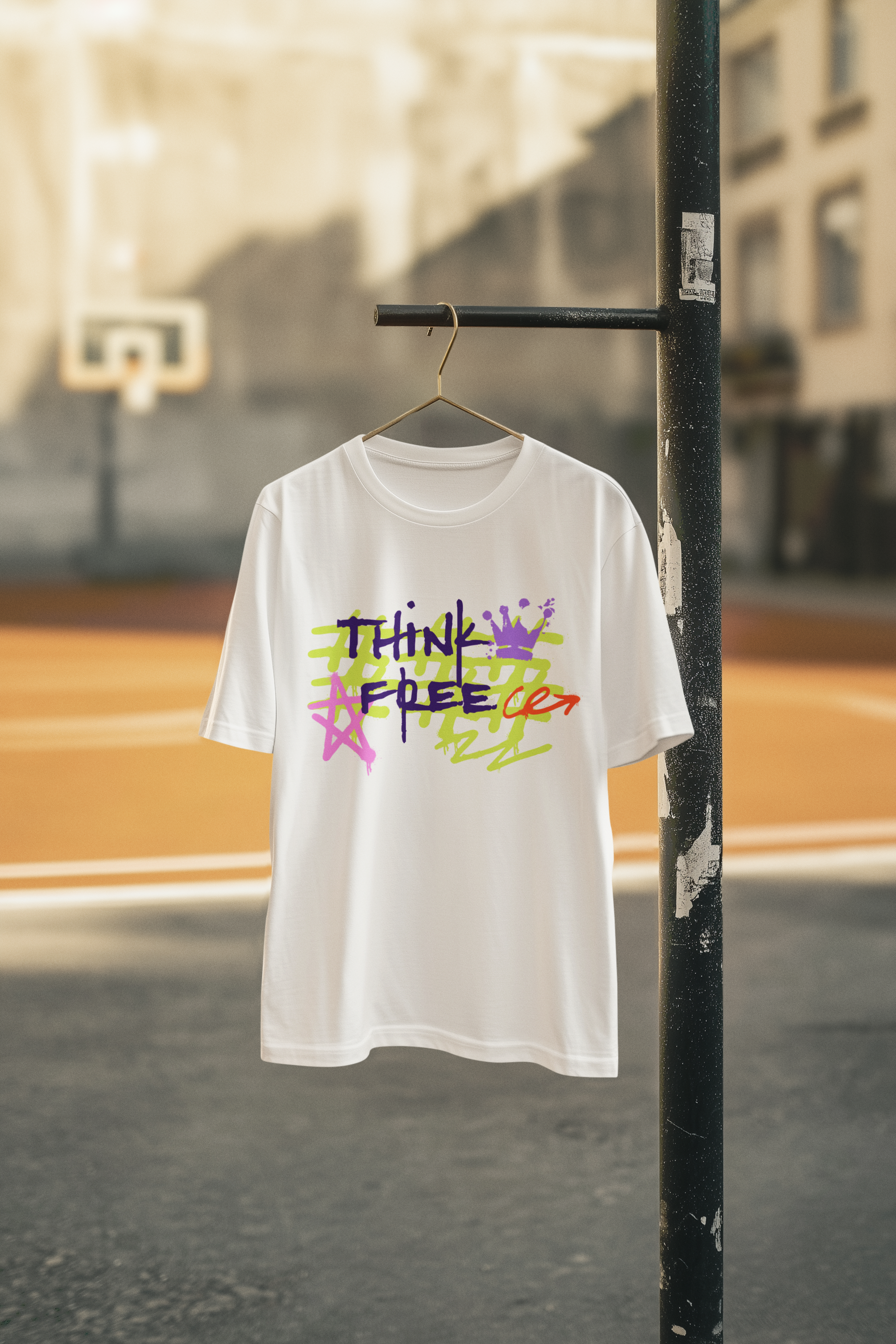 Think free graffiti t-shirt