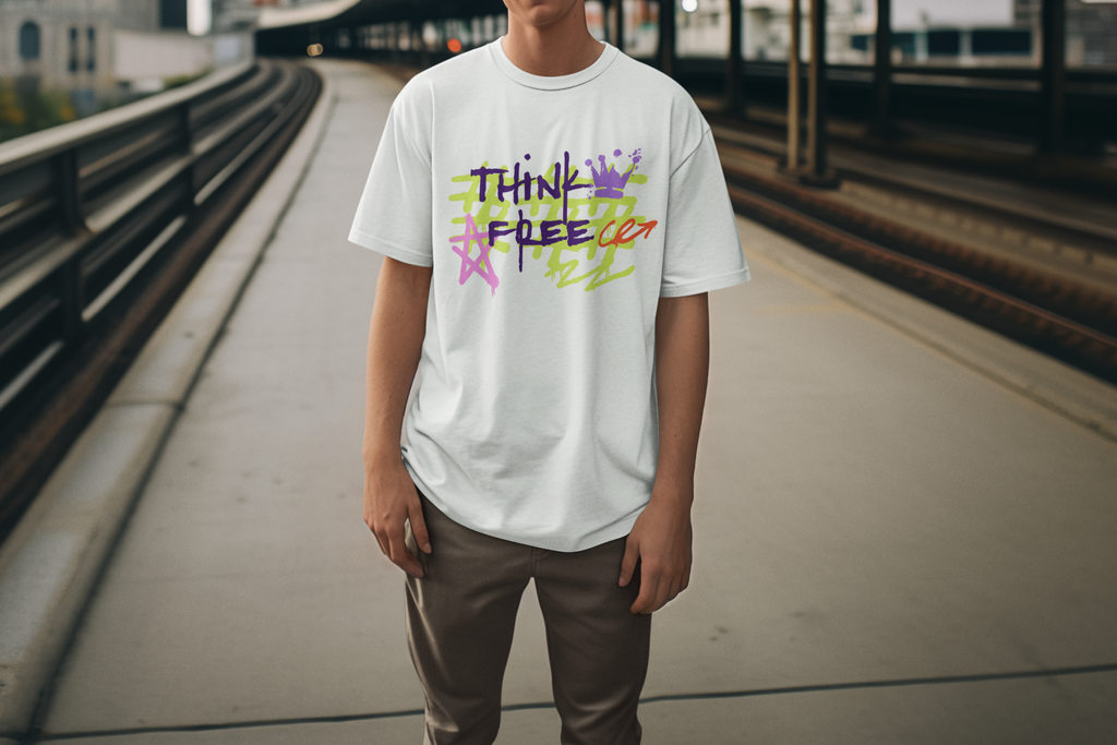 Think free graffiti t-shirt