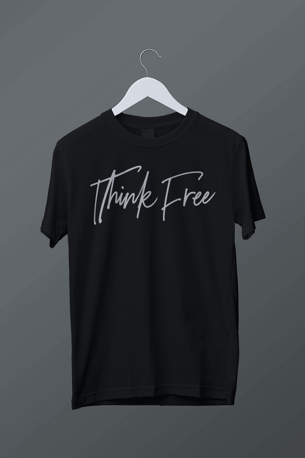 Think free hand written tee.