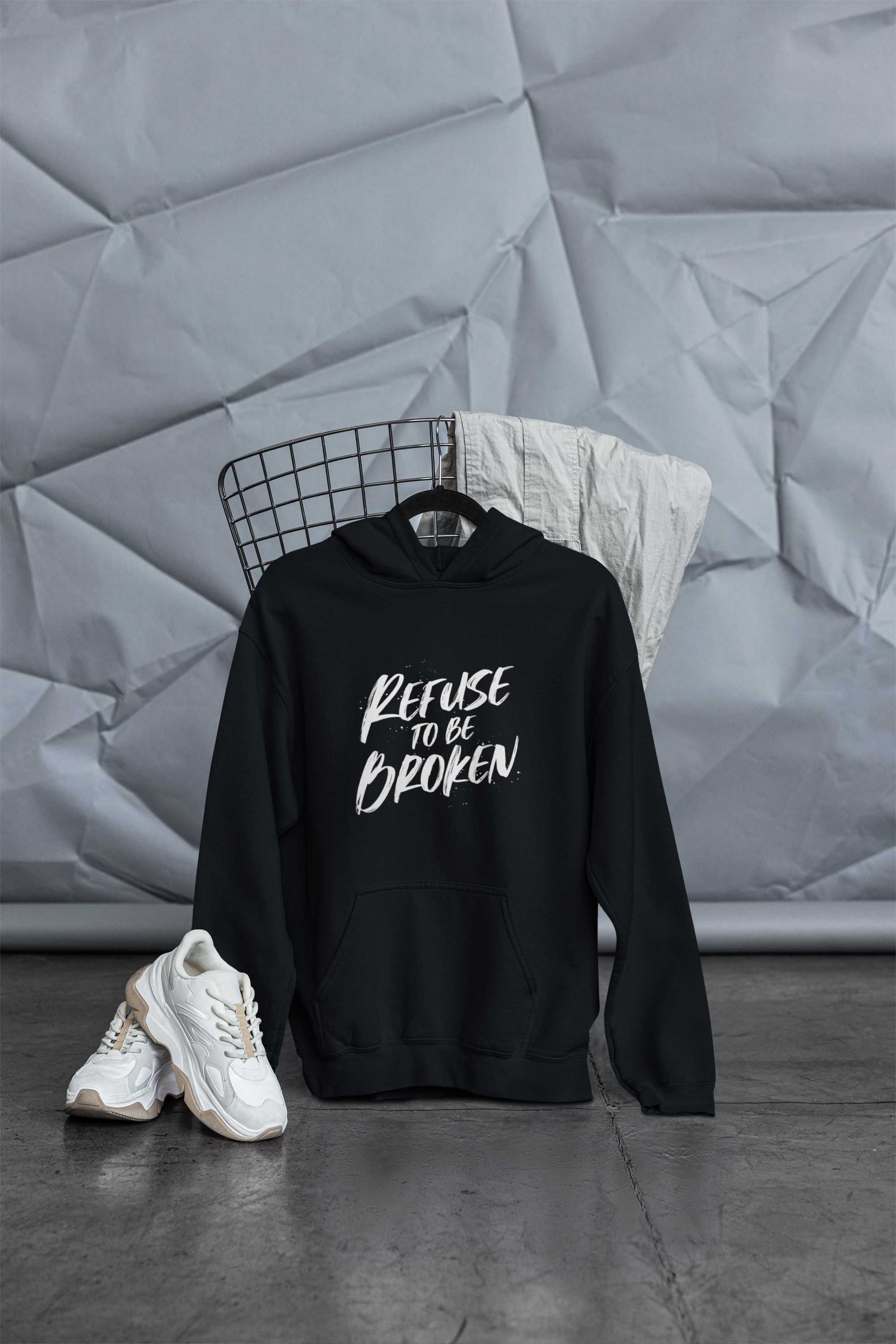 Black refuse to be broken hoodie