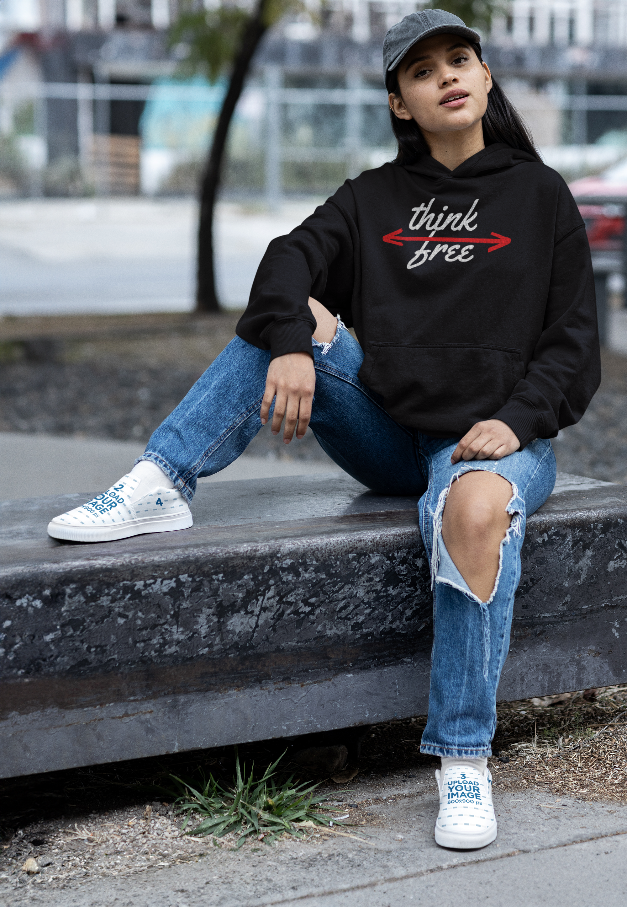 Think free logo hoodie