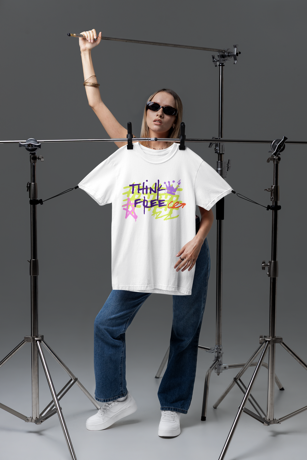 Think free graffiti t-shirt